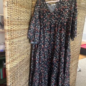 NATURAL LIFE dark brown  and Red Floral Dress
